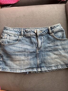 Garage Light Blue Denim Mini Skirt